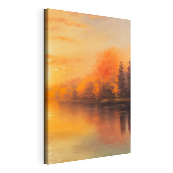 Aquarelle représentant des arbres et un lac Tableaux Aquarelle représentant des arbres et un lac