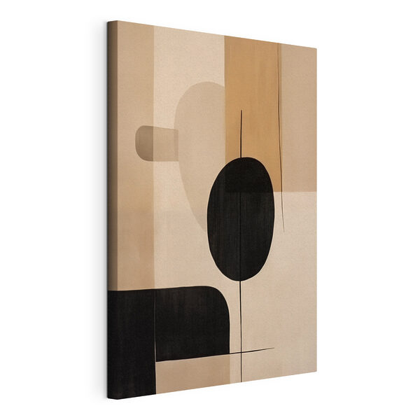 Tableaux Peinture représentant un cercle et des ovales en noir et blanc