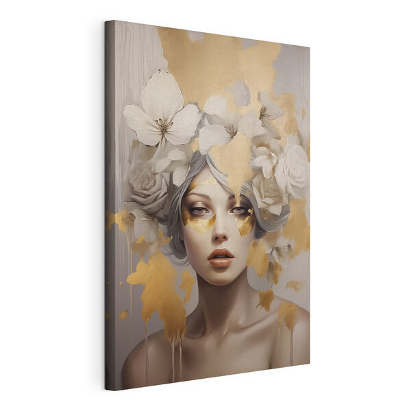 Tableaux Tableau représentant une femme avec des fleurs dans les cheveux