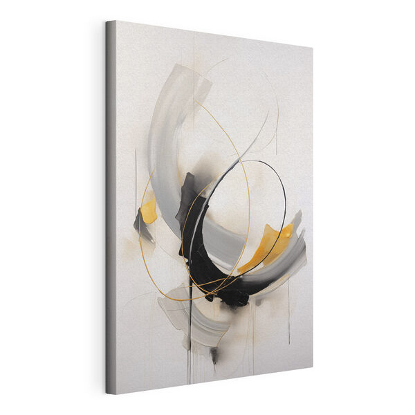 Peinture représentant un tourbillon noir et jaune Tableaux Peinture représentant un tourbillon noir et jaune