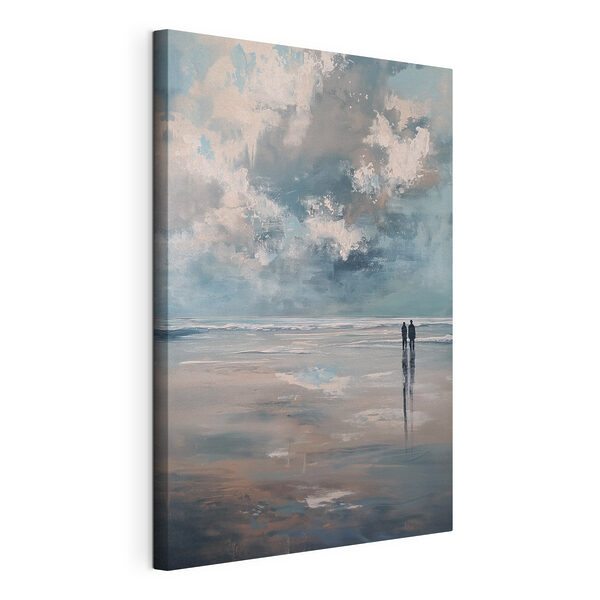 Deux personnes debout sur une plage Tableaux Deux personnes debout sur une plage