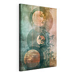Tableaux Un arbre et des cercles sur un mur