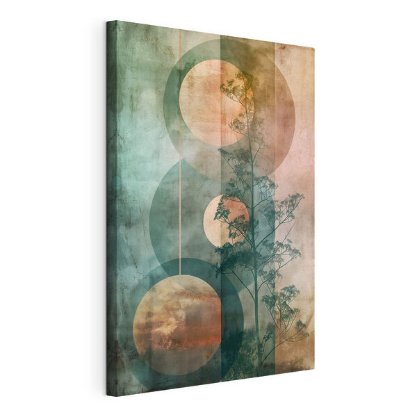 Un arbre et des cercles sur un mur Tableaux Un arbre et des cercles sur un mur
