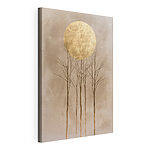 Tableaux Un groupe d'arbres avec une grande lune jaune