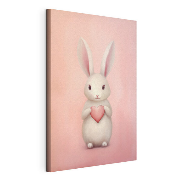 Lapin blanc tenant un cœur Tableaux Lapin blanc tenant un cœur