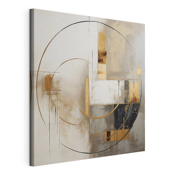Peinture représentant un cercle et des carrés Tableaux Peinture représentant un cercle et des carrés