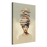 Tableaux Une femme avec des livres sur la tête