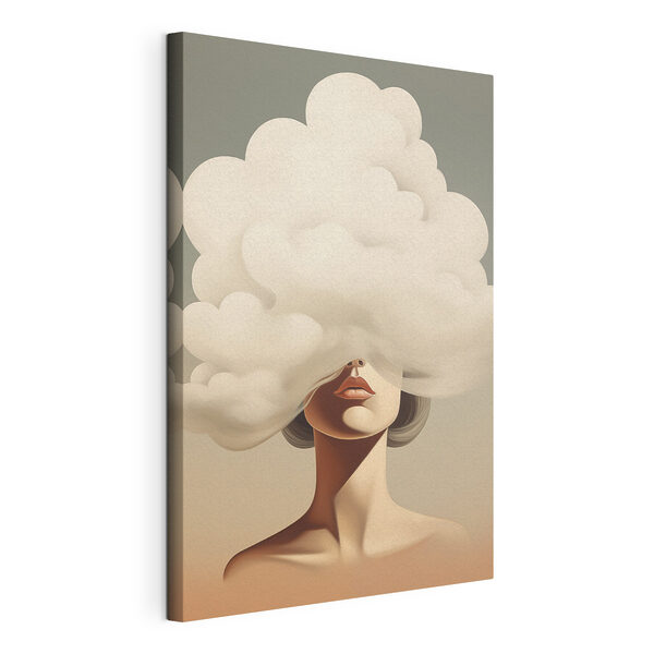 Femme dont le visage est masqué par un nuage Tableaux Femme dont le visage est masqué par un nuage
