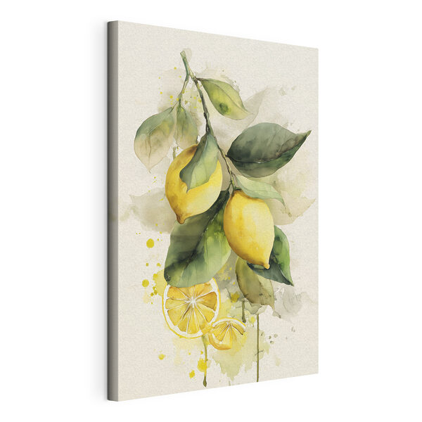 Aquarelle représentant des citrons sur une branche Tableaux Aquarelle représentant des citrons sur une branche
