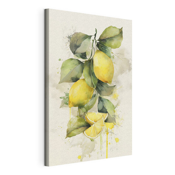 Aquarelle représentant des citrons et des feuilles Tableaux Aquarelle représentant des citrons et des feuilles