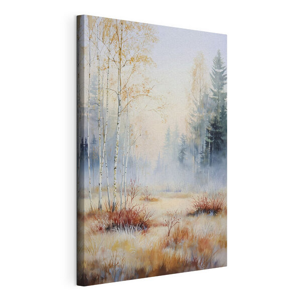 Peinture représentant une forêt dans le brouillard Tableaux Peinture représentant une forêt dans le brouillard