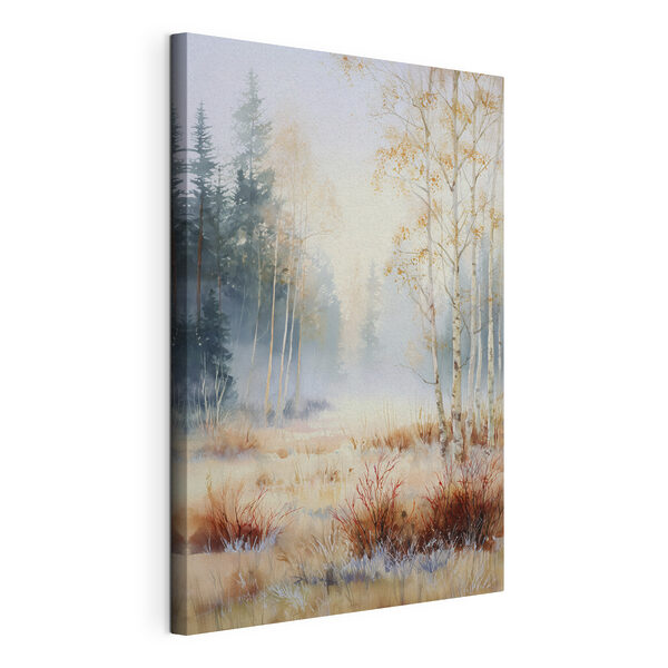 Tableau représentant une forêt avec des arbres et du brouillard Tableaux Tableau représentant une forêt avec des arbres et du brouillard
