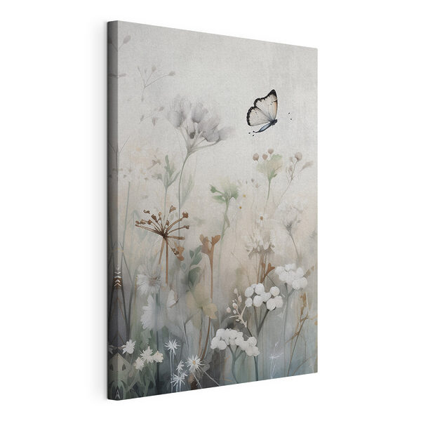 Tableaux Papillon volant au-dessus des fleurs