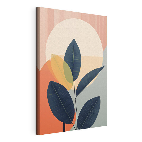 Plante avec des feuilles et un cercle Tableaux Plante avec des feuilles et un cercle