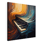 Tableaux Piano avec un rideau coloré