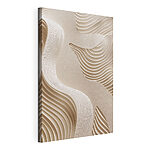 Tableaux Surface blanche et marron avec des lignes ondulées