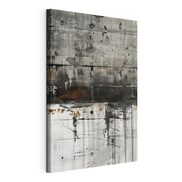 Tableaux Mur noir et blanc présentant des taches de rouille