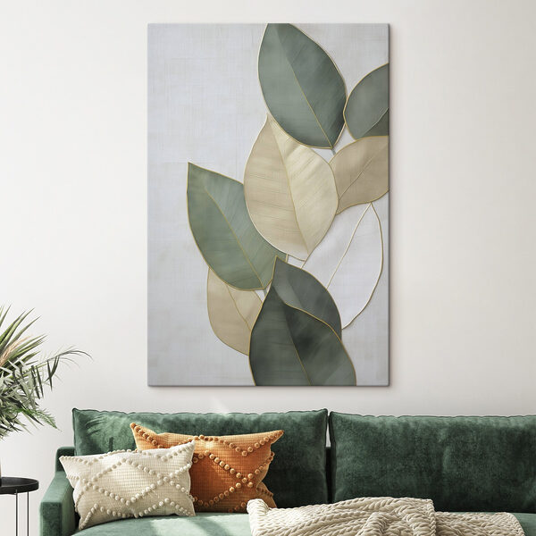 Tableaux Groupe de feuilles sur une surface blanche