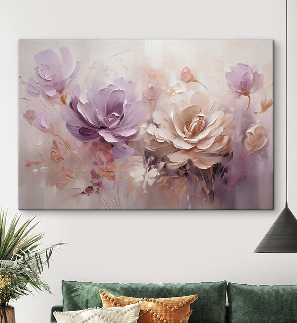 Tableaux Peinture représentant des fleurs sur fond blanc