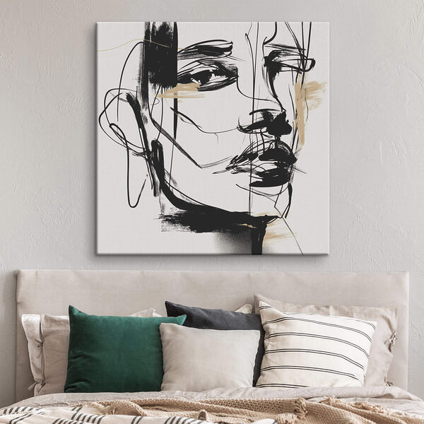 Dessin en noir et blanc représentant le visage d'une femme Tableaux Dessin en noir et blanc représentant le visage d'une femme