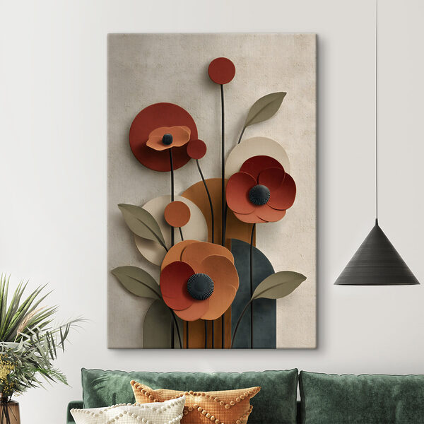 Tableaux Décoration murale avec des fleurs et des feuilles