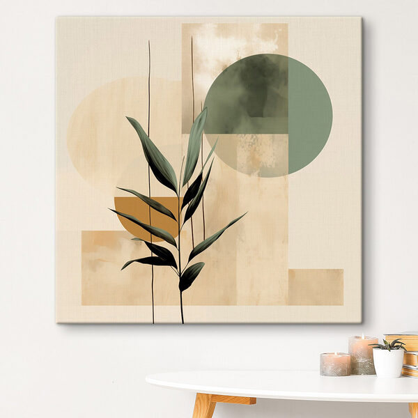 Tableaux Plante avec des feuilles et des cercles