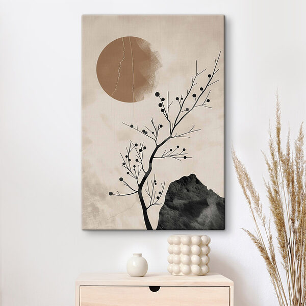 Un arbre et un rocher fendu, baignés par le soleil Tableaux Un arbre et un rocher fendu, baignés par le soleil