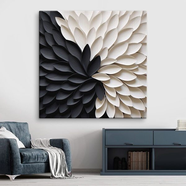 Fleur noire et blanche Tableaux Fleur noire et blanche