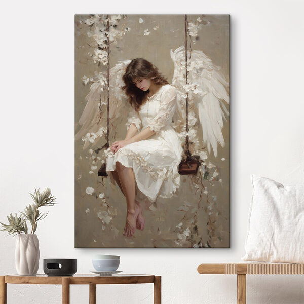 Tableaux Tableau représentant une femme assise sur une balançoire