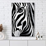 Tableaux Zèbre aux couleurs saisissantes, noir et blanc