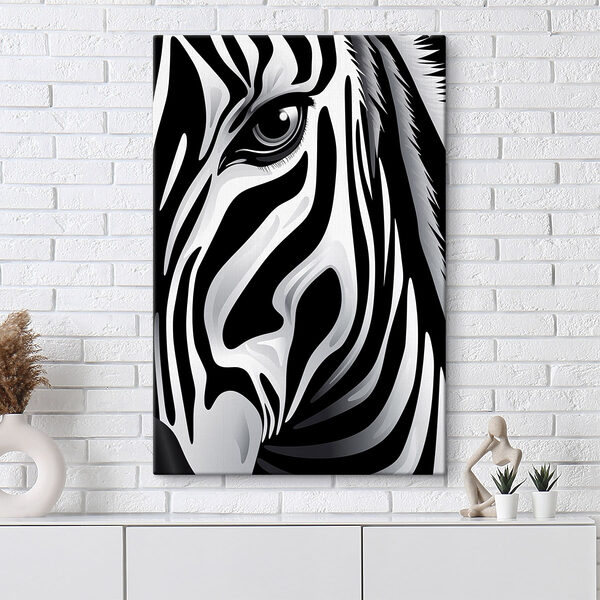 Tableaux Zèbre aux couleurs saisissantes, noir et blanc