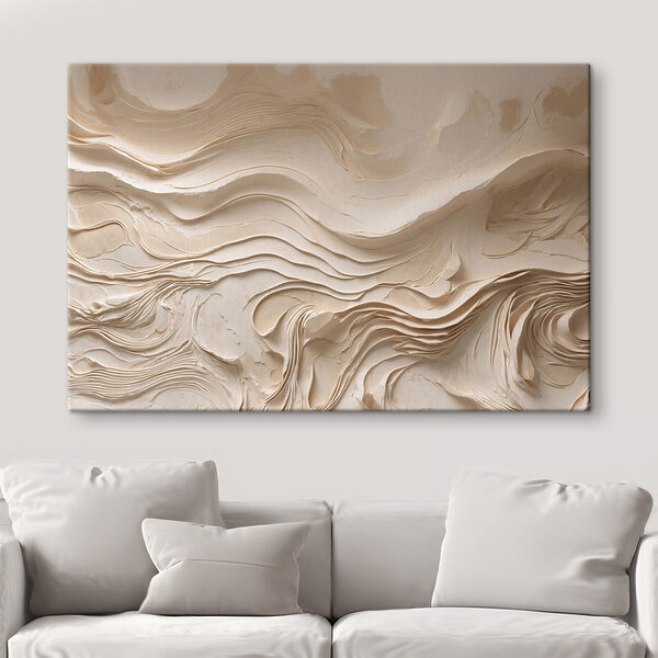 Tableaux Mur blanc orné de lignes ondulées