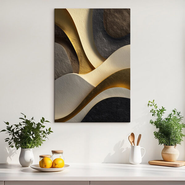 Des formes fluides dans des tons ocres Tableaux Des formes fluides dans des tons ocres