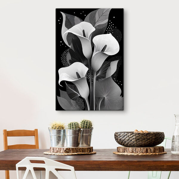 Motif floral élégant dans des tons monochromes Tableaux Motif floral élégant dans des tons monochromes