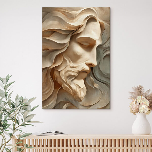 Sculpture sur bois représentant le visage d'un homme Tableaux Sculpture sur bois représentant le visage d'un homme