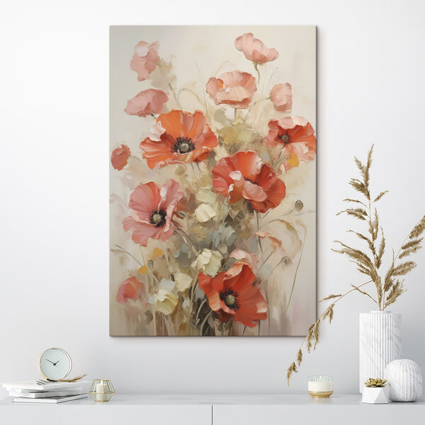 Tableaux Peinture représentant des fleurs sur un fond blanc