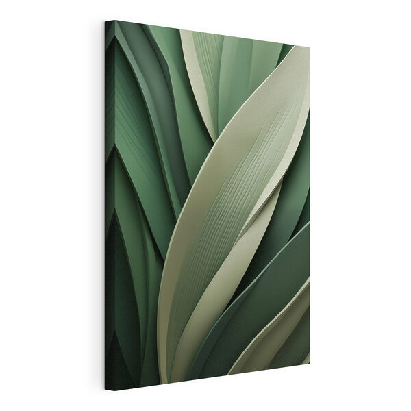 Des formes fluides dans des tons verts apaisants Tableaux Des formes fluides dans des tons verts apaisants
