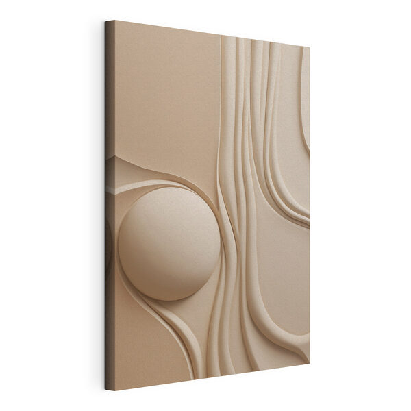 Sphère blanche sur une surface beige Tableaux Sphère blanche sur une surface beige