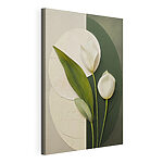 Tableaux Des fleurs blanches avec des feuilles vertes