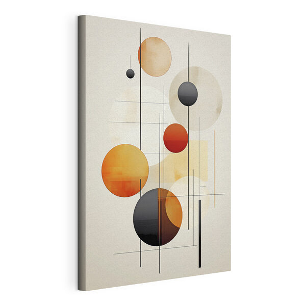 Tableaux Œuvre d'art composée de cercles et de lignes