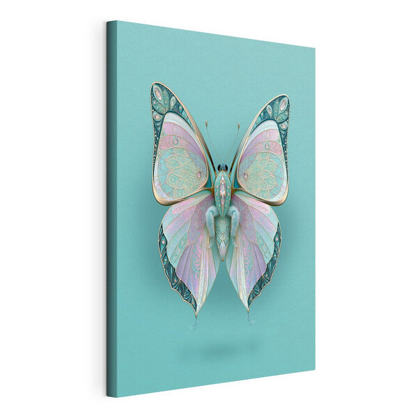 Papillon avec des ailes et un fond bleu Tableaux Papillon avec des ailes et un fond bleu