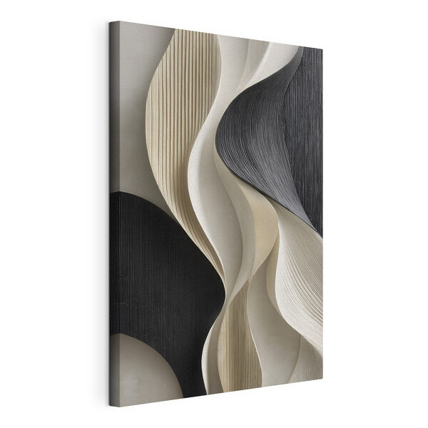 Tableaux Décoration murale ondulée en noir et blanc (UGS : s49875) Tableaux Tableaux Décoration murale ondulée en noir et blanc (UGS : s49875)