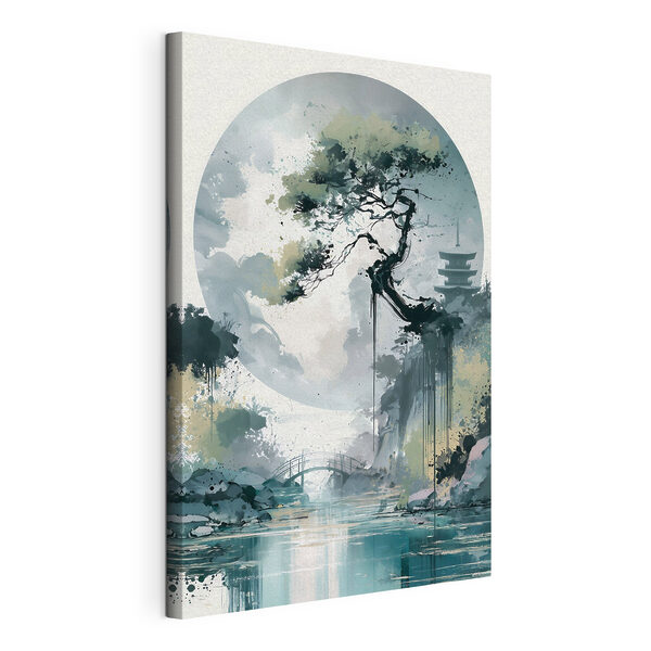 Tableaux Peinture représentant un pont et un arbre