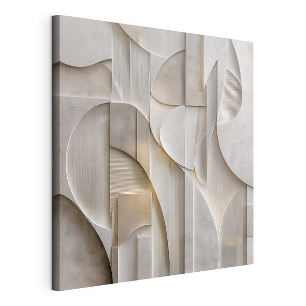 Tableaux Mur blanc orné de motifs géométriques
