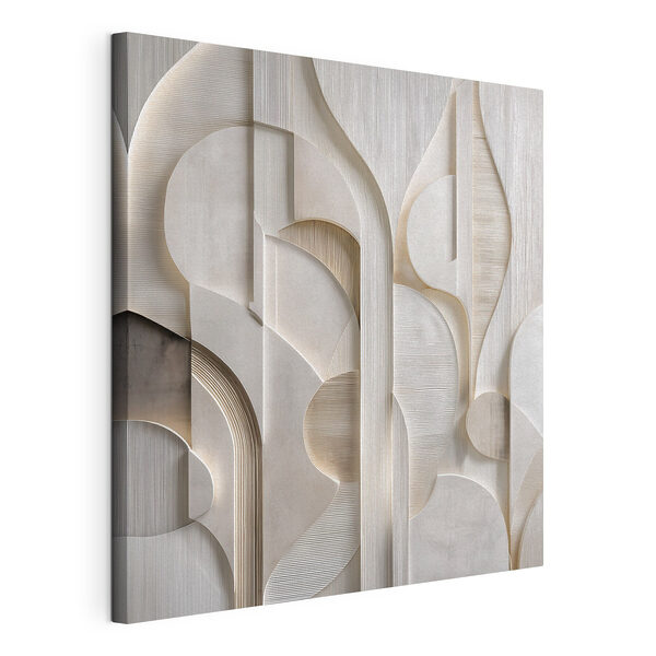 Mur blanc orné de lignes sinueuses et de courbes Tableaux Mur blanc orné de lignes sinueuses et de courbes