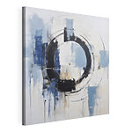 Tableaux Peinture représentant un cercle réalisé à la peinture bleue et blanche