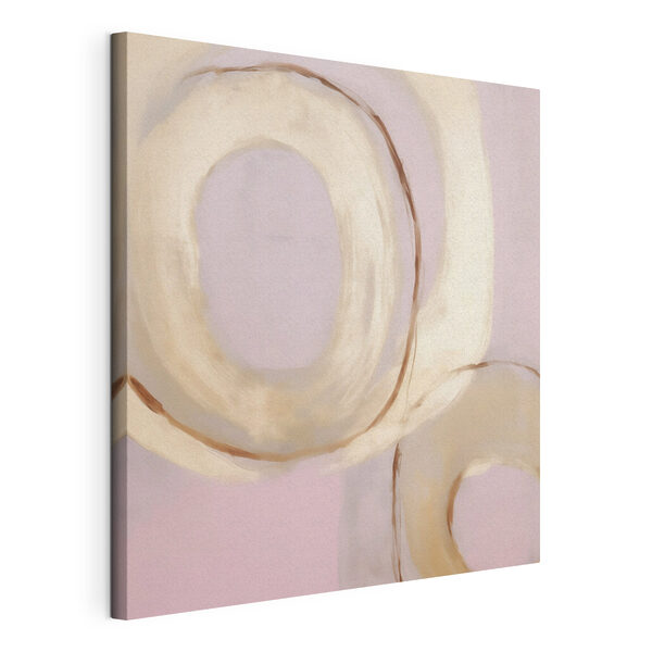 Tableaux Peinture représentant des cercles sur un fond rose