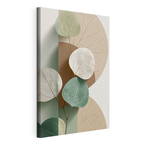 Composition florale inspirée de la nature, en forme de feuille Tableaux Composition florale inspirée de la nature, en forme de feuille