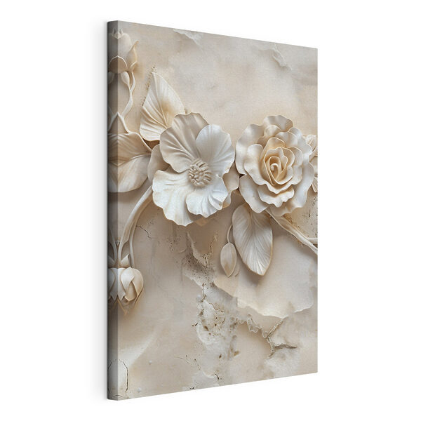 Tableaux Motif floral raffiné sur marbre