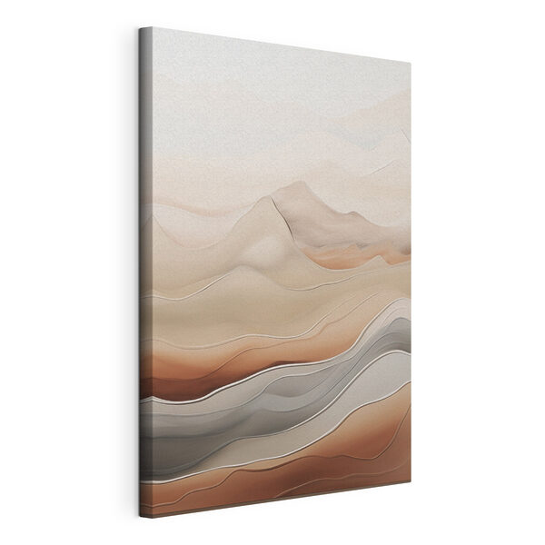 Tableaux Des vagues fluides dans des tons terreux doux